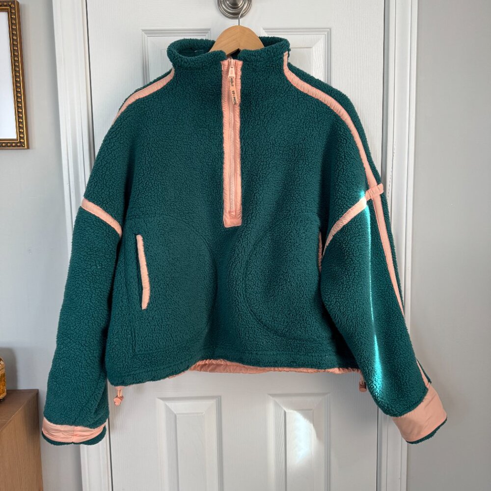 FP Movement Mountain High 1/2 Zip teal & pink size L - Picture 2 of 4